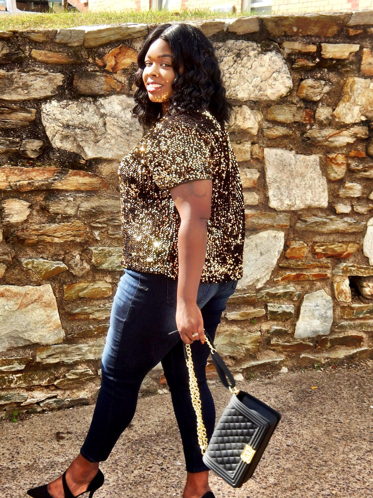 Sequins Safe Top (Curvy) - Comrade Shop