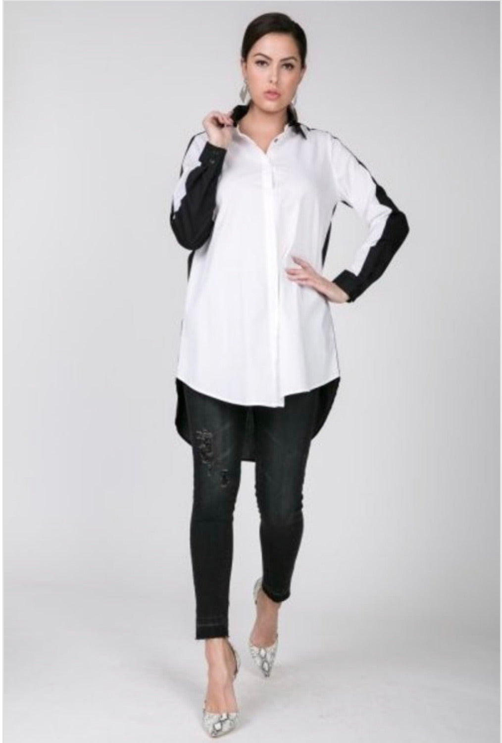 Color Block Me Button Down Shirt